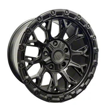 Western Wheels Sierra 1500 JD83 Satin Black Face with Gloss Black Lip 6 ...