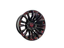 Western Wheels MAVERICK Gloss Black with Red Milling 6-Lug Wheel; 20x10; -12mm Offset (23-26 Canyon)