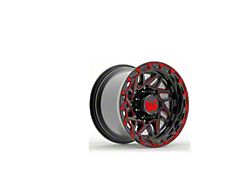 Western Wheels BOULDER Gloss Black with Red Milling Spokes and Spot 5-Lug Wheel; 20x10; -12mm Offset (05-11 Dakota)