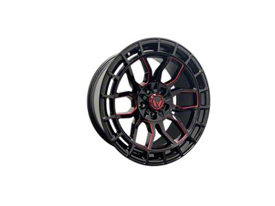 Western Wheels TR70 Gloss Black with Red Milling 5-Lug Wheel; 20x9; -12mm Offset (09-18 RAM 1500)