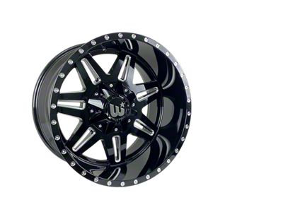 Western Wheels TRAIL2 Gloss Black with Milling Spokes and Spot 5-Lug Wheel; 22x12; -44mm Offset (09-18 RAM 1500)