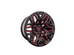 Western Wheels TUNDRA Gloss Black with Red Milling 5-Lug Wheel; 20x10; -12mm Offset (09-18 RAM 1500)