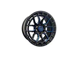 Western Wheels TR70 Gloss Black with Blue Milling 6-Lug Wheel; 20x9; -12mm Offset (19-26 Sierra 1500)