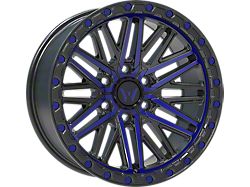 Western Wheels AL04 Blue Machined Face with Black Lip 6-Lug Wheel; 20x10; -12mm Offset (21-26 Yukon)
