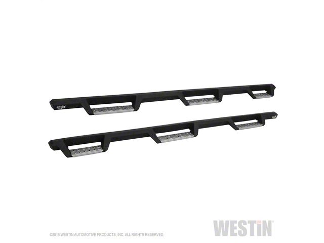 HDX Stainless Wheel-to-Wheel Drop Nerf Side Step Bars; Textured Black (14-18 Silverado 1500 Double Cab)