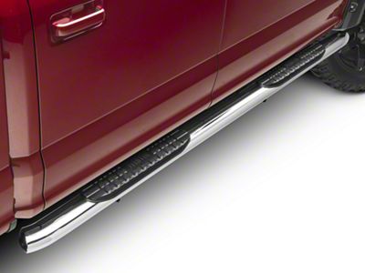 Pro Traxx 4-Inch Oval Side Step Bars; Stainless Steel (15-24 F-150 SuperCab, SuperCrew)