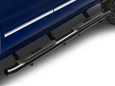 Pro Traxx 4-Inch Oval Side Step Bars; Black (14-18 Silverado 1500)