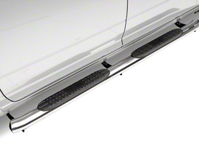 Pro Traxx 4-Inch Oval Side Step Bars; Stainless Steel (09-18 RAM 1500 Quad Cab, Crew Cab)