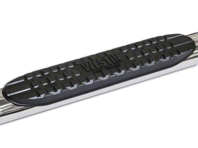 Pro Traxx 4-Inch Oval Side Step Bars; Stainless Steel (14-18 Sierra 1500)