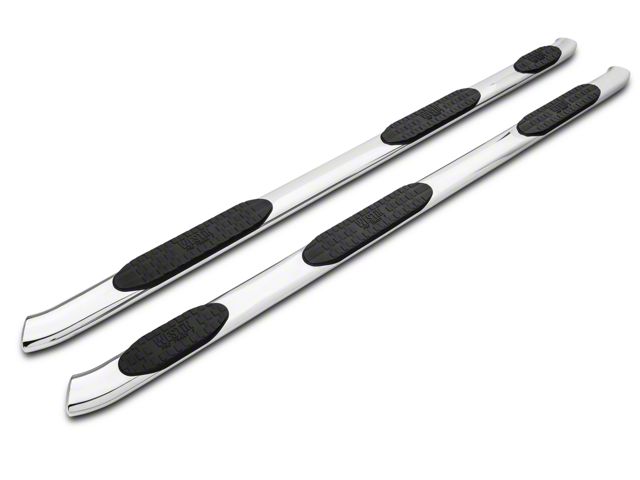 Westin Pro Traxx 5-Inch Wheel-to-Wheel Oval Side Step Bars; Stainless Steel (15-20 F-150 SuperCab & SuperCrew w/ 6-1/2-Foot Bed)