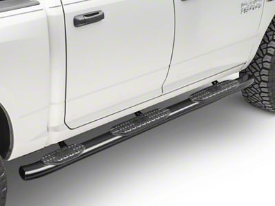 Westin Pro Traxx 5-Inch Wheel-to-Wheel Oval Side Step Bars; Black (09-18 RAM 1500 Quad Cab w/ 6.4-Foot Box, Crew Cab w/ 5.7-Foot Box)