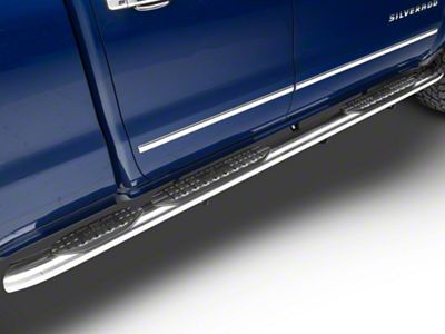 Westin Pro Traxx 5-Inch Wheel-to-Wheel Oval Side Step Bars; Stainless Steel (14-18 Silverado 1500 Double Cab, Crew Cab w/ 5.80-Foot Short Box)