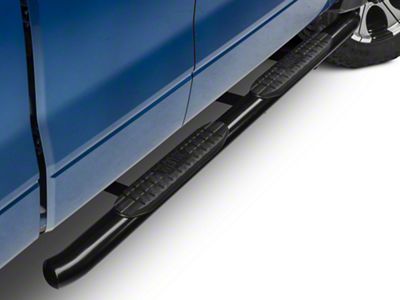 Pro Traxx 4-Inch Oval Side Step Bars; Black (09-14 F-150 SuperCab, SuperCrew)