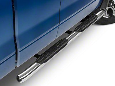 Pro Traxx 4-Inch Oval Side Step Bars; Stainless Steel (09-14 F-150 SuperCab, SuperCrew)