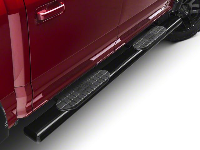 Pro Traxx 6-Inch Oval Side Step Bars; Black (15-24 F-150 SuperCab, SuperCrew)