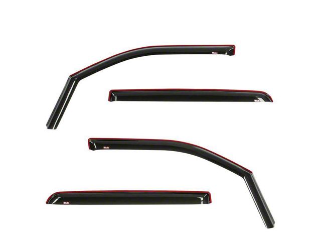 In-Channel Window Deflectors; Front and Rear; Smoke (19-24 RAM 1500 Crew Cab)