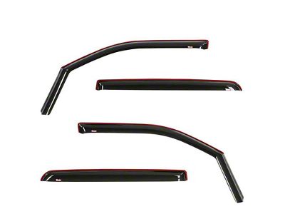 In-Channel Window Deflectors; Front and Rear; Smoke (19-24 RAM 1500 Crew Cab)