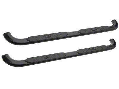 Platinum 4-Inch Oval Side Step Bars; Black (99-13 Sierra 1500 Crew Cab)