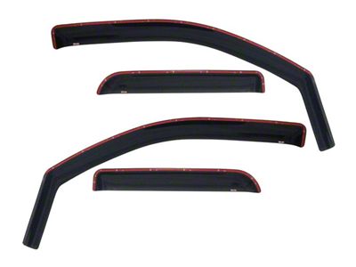 In-Channel Window Deflectors; Front and Rear; Smoke (14-18 Silverado 1500 Double Cab)