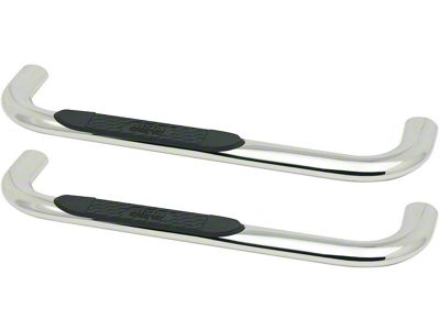 Platinum 4-Inch Oval Side Step Bars; Stainless Steel (99-13 Silverado 1500 Regular Cab)