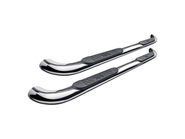 Platinum 4-Inch Oval Side Step Bars; Stainless Steel (99-13 Silverado 1500 Crew Cab)
