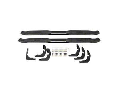 Pro Traxx 4-Inch Oval Side Step Bars; Black (17-25 F-250 Super Duty SuperCab)