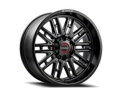 Wicked Offroad W937 Satin Black Milled 8-Lug Wheel; 20x10; -19mm Offset (03-09 RAM 3500 SRW)