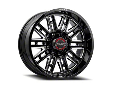 Wicked Offroad W937 Gloss Black Milled 6-Lug Wheel; 20x10; -19mm Offset (04-08 F-150)