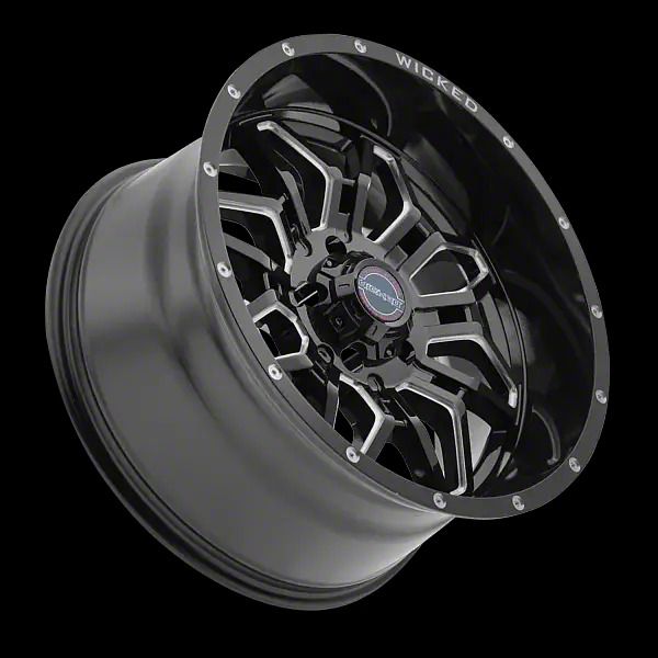 Wicked Offroad F-350 Super Duty W909B Gloss Black Milled 8-Lug