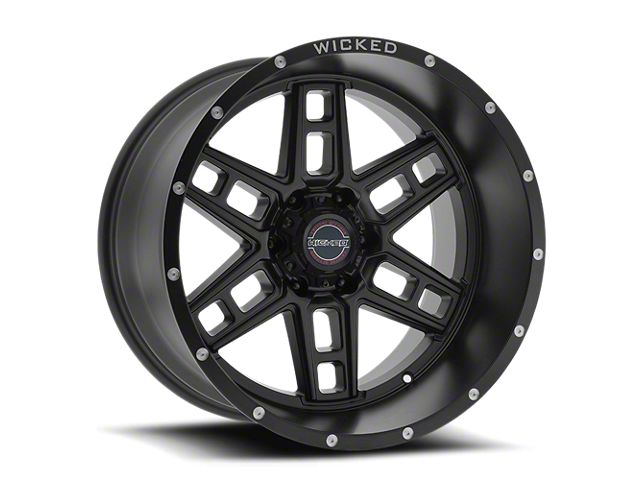 Wicked Offroad W906 Satin Black Milled 6-Lug Wheel; 20x10; -12mm Offset (09-14 F-150)