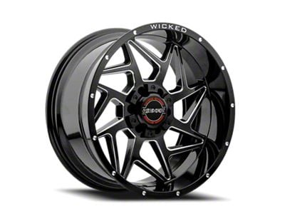 Wicked Offroad W932 Gloss Black Milled 6-Lug Wheel; 20x9; 0mm Offset (09-14 F-150)