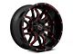 Wicked Offroad W909 Gloss Black with Red Tint 6-Lug Wheel; 20x10; -24mm Offset (14-18 Silverado 1500)