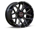 Wicked Offroad W903 Gloss Black Milled 6-Lug Wheel; 20x10; -19mm Offset (99-06 Sierra 1500)