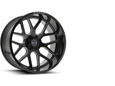 Wicked Offroad W903 Gloss Black Milled 5-Lug Wheel; 20x10; -19mm Offset (05-11 Dakota)