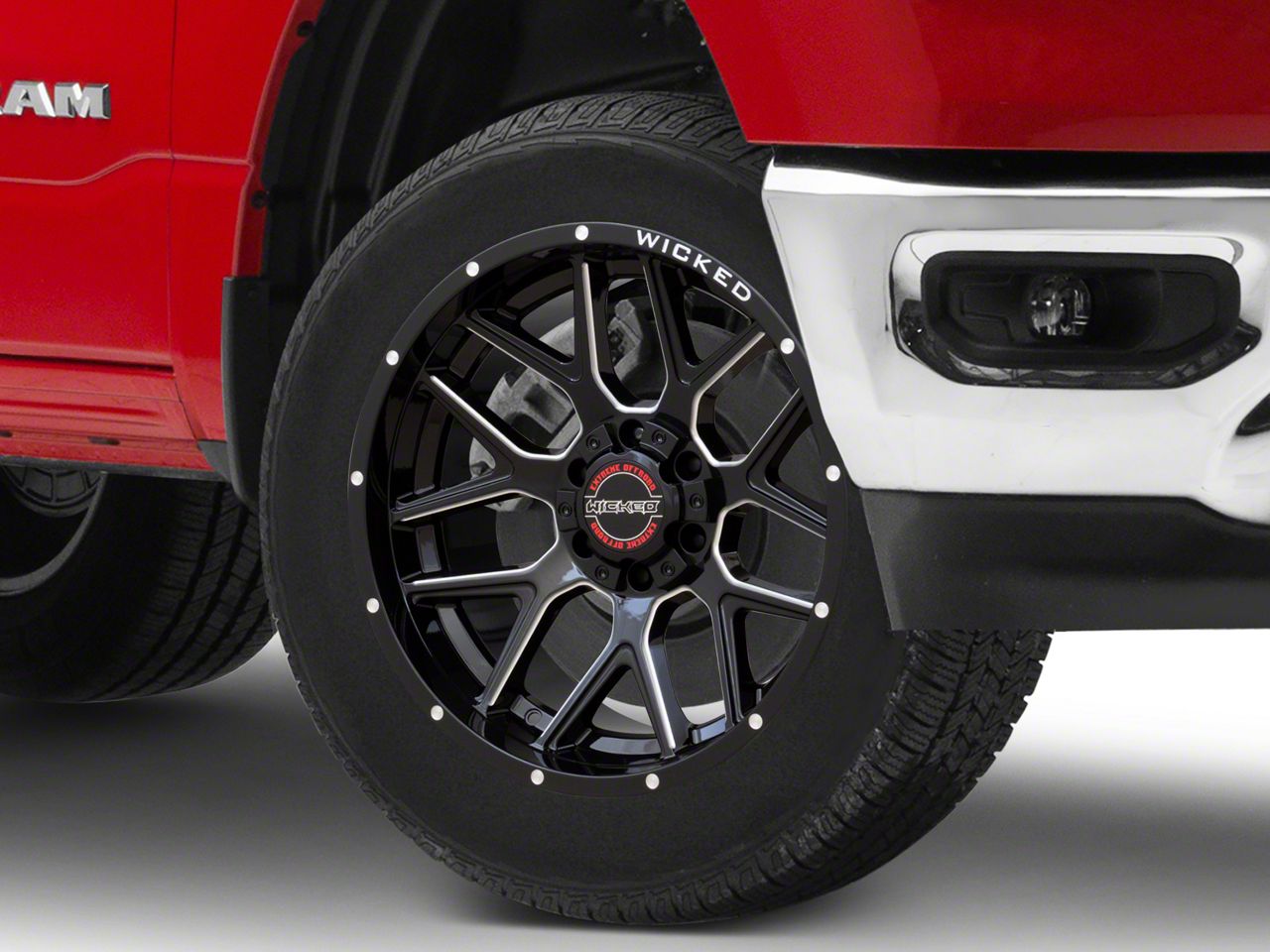 ドンキー Wicked Offroad Titan XD W903 Gloss Black Milled 6-Lug Wheel; 20x10