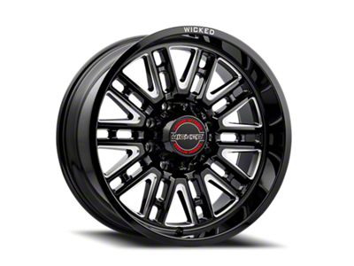 Wicked Offroad W937 Gloss Black Milled 8-Lug Wheel; 20x10; -19mm Offset (19-24 RAM 2500)