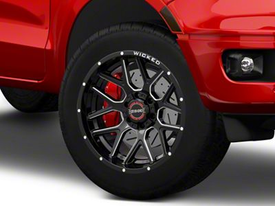 Wicked Offroad W903 Gloss Black Milled 6-Lug Wheel; 20x10; -19mm Offset (19-23 Ranger)
