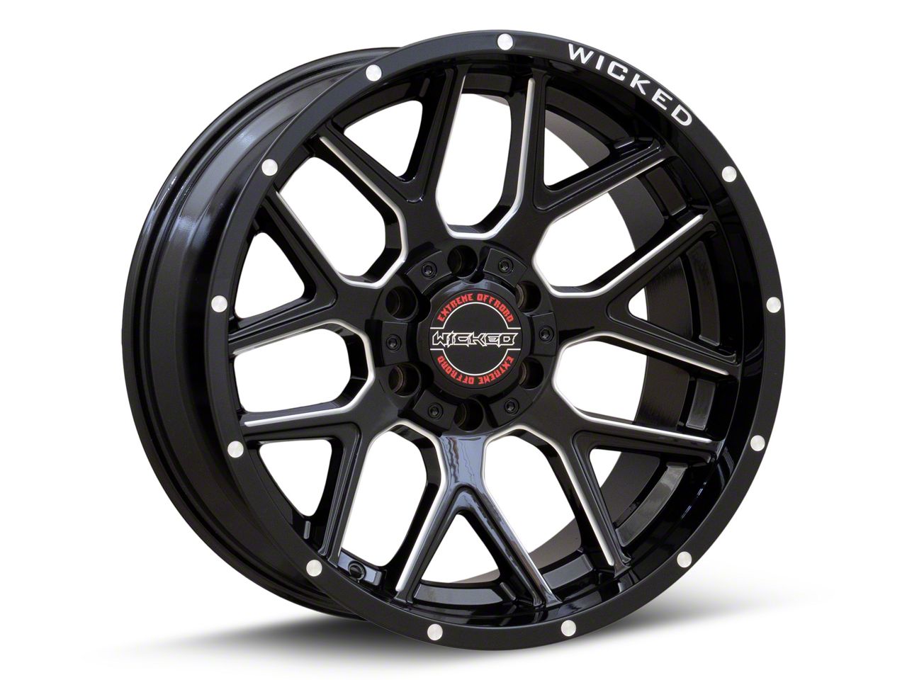 Wicked Offroad Silverado 1500 W903 Gloss Black Milled 6-Lug Wheel