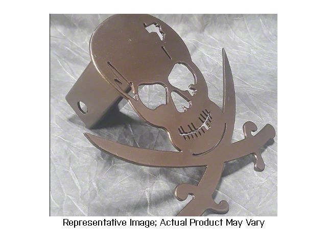 Wild Child Customs Pirate Skull Jolly Roger Tow Hitch Cover; Black (Universal; Some Adaptation May Be Required)