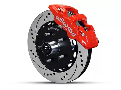 Wilwood AERO6 Front Big Brake Kit with Drilled and Slotted Rotors; Red Calipers (97-03 2WD F-150)
