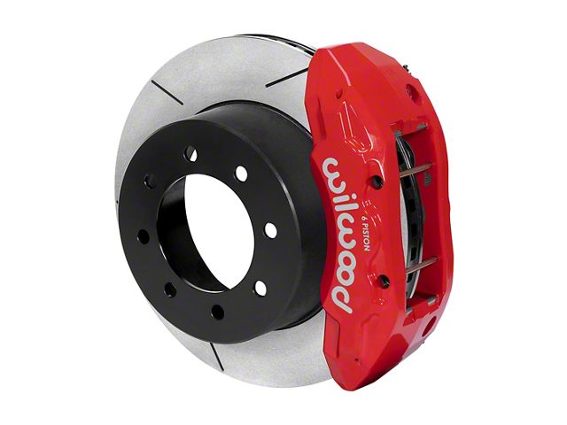 Wilwood Tactical Extreme TX6R Rear Big Brake Kit with 16-Inch Slotted Rotors; Red Calipers (13-24 4WD F-250 Super Duty)