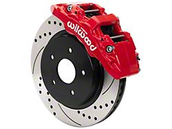 Wilwood AERO6-DM Front Big Brake Kit with 13.38-Inch Drilled and Slotted Rotors; Red Calipers (13-18 RAM 1500)