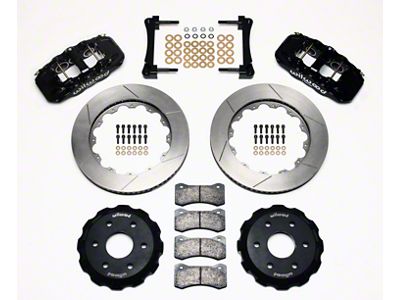 Wilwood AERO6 Front Big Brake Kit with Slotted Rotors; Black Calipers (99-18 Sierra 1500)