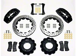 Wilwood TC6R Front Big Brake Kit with Drilled and Slotted Rotors; Black Calipers (99-18 Sierra 1500)