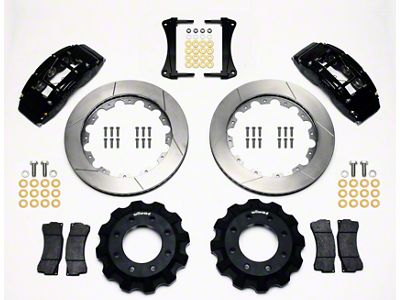 Wilwood TC6R Front Big Brake Kit with Slotted Rotors; Black Calipers (99-18 Sierra 1500)