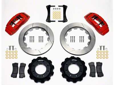 Wilwood TC6R Front Big Brake Kit with Slotted Rotors; Red Calipers (99-18 Sierra 1500)