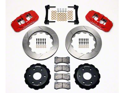 Wilwood AERO6 Front Big Brake Kit with Slotted Rotors; Red Calipers (99-18 Silverado 1500)