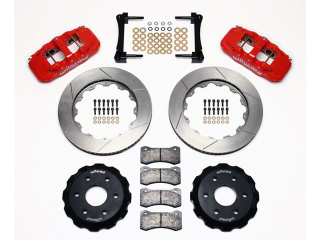 Wilwood AERO6 Front Big Brake Kit with Slotted Rotors; Red Calipers (99-18 Silverado 1500)