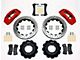 Wilwood TC6R Front Big Brake Kit with Drilled and Slotted Rotors; Red Calipers (99-18 Silverado 1500)
