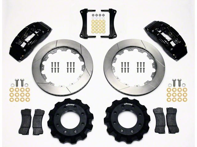 Wilwood TC6R Front Big Brake Kit with Slotted Rotors; Black Calipers (99-18 Silverado 1500)